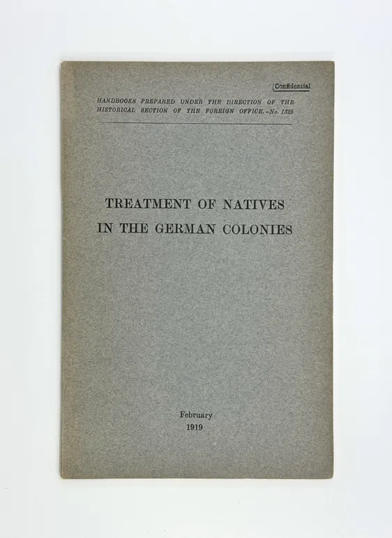 Treatment of Natives in the German Colonies.