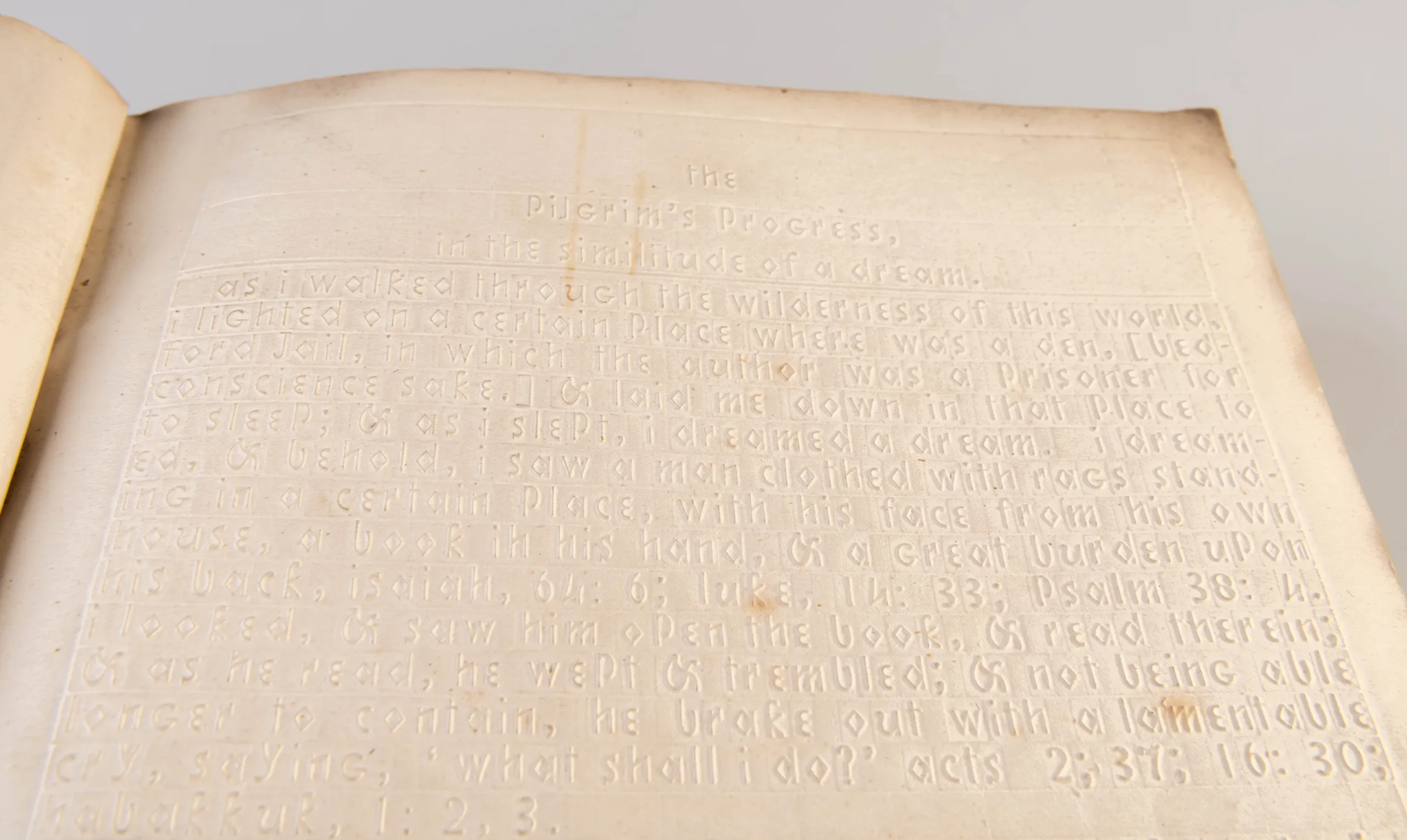 The Pilgrim's Progress through this world to the next written in form of a dream.