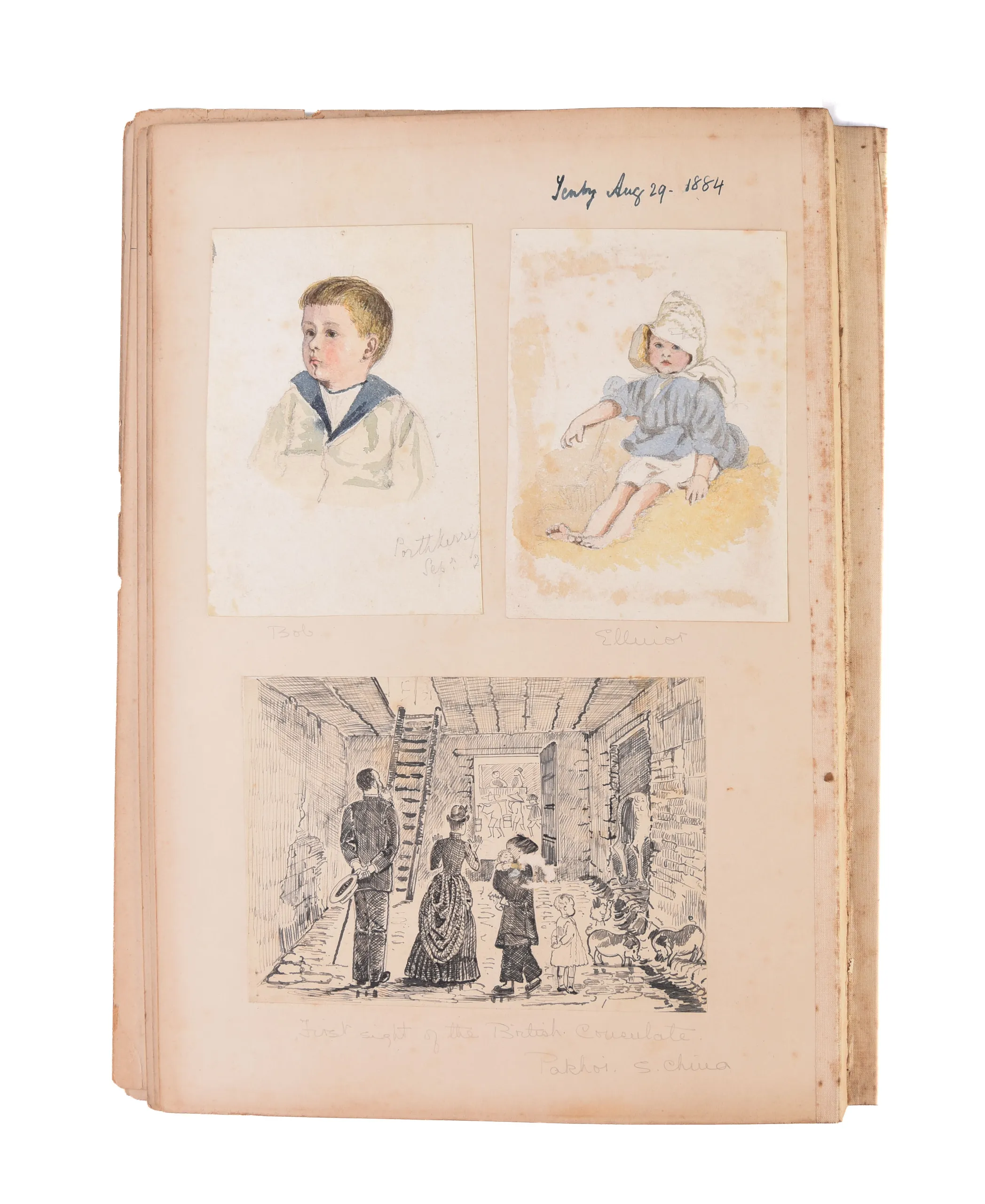 Four large albums of watercolours, photographs and ephemera.